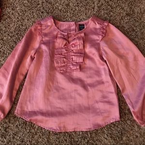 Pink silk ruffle top